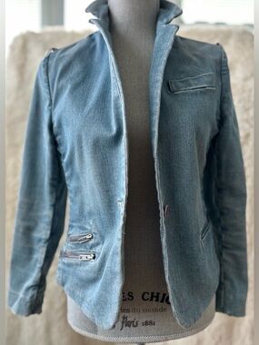 Marc Jacobs Vintage Washed Blue Denim Jean Blazer